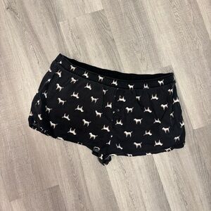 Victoria's Secret Black Shorts with White Dog Print